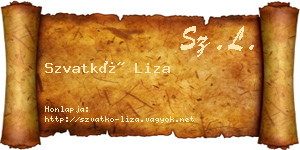 Szvatkó Liza névjegykártya