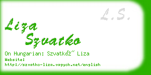 liza szvatko business card